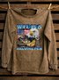 Western Style Cotton Text Letters Loose Sweatshirt