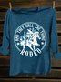 Text Letters Crew Neck Western Style T-Shirt