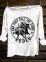 Text Letters Crew Neck Western Style T-Shirt