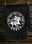 Text Letters Crew Neck Western Style T-Shirt
