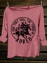 Text Letters Crew Neck Western Style T-Shirt