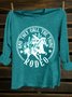 Text Letters Crew Neck Western Style T-Shirt