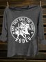 Text Letters Crew Neck Western Style T-Shirt