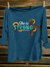 She Is Strong Western Cross Sublimation Cotton-Blend T-Shirt