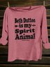 Letter Pattern Western Style Crew Neck Cotton-Blend T-Shirt