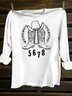 Western Style Abstract Cotton-Blend T-Shirt