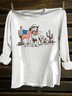 Dog Crew Neck Western Style T-Shirt