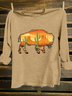 Scenery Cotton-Blend Western Style Loose T-Shirt