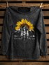 Distressing Loose Western Style Sweatshirt