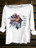 Crew Neck Text Letters Western Style Loose T-Shirt
