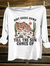 Cotton-Blend Cactus Western Style T-Shirt
